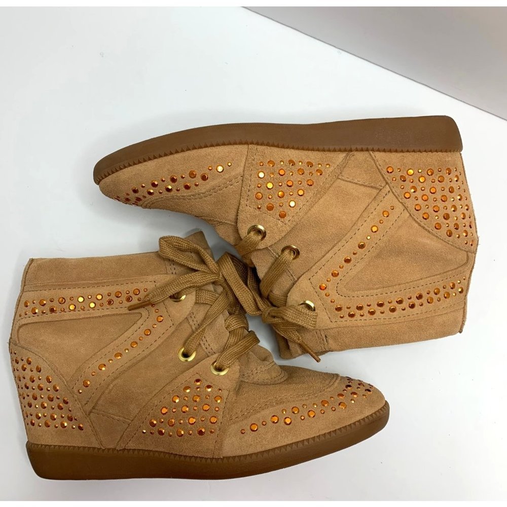 Schutz Sneaker City Studded Wedge Ankle Booties Size 8